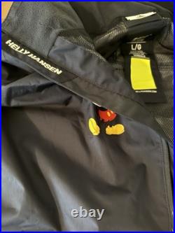 Disney Parks Helly Hansen Mickey Mouse Navy Crew Hooded Jacket Adult L NEW