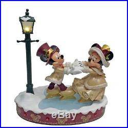 Disney Parks Light-Up Victorian Christmas Figure Mickey Minnie Mouse Skating NEW