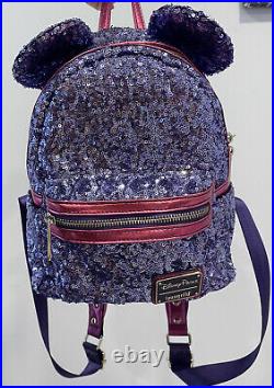 Disney Parks Loungefly Purple Potion Sequined Mini Backpack
