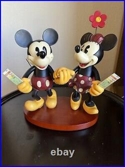 Disney Parks Medium Big Figure Pie Eyed Eye Minnie & Mickey Mouse w Tickets NIB