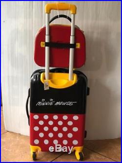 Disney Parks Mickey Mouse 20 Stackable 2 Piece Hard case Luggage Set for EarHat