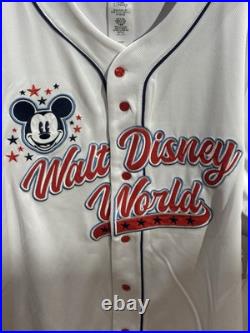 Disney Parks Mickey Mouse Americana Adult Baseball Jersey Minnie Friends NWT