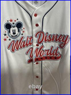 Disney Parks Mickey Mouse Americana Adult Baseball Jersey Minnie Friends NWT