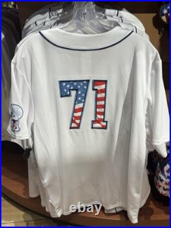Disney Parks Mickey Mouse Americana Adult Baseball Jersey Minnie Friends NWT