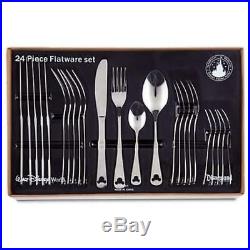 Disney Parks Mickey Mouse Icon 24-Piece Flatware Silverware Set Stainless Steel