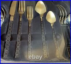 Disney Parks Mickey Mouse Silhouette 20 pc Silverware Flatware Set Black Handle