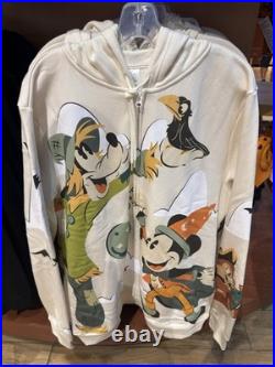 Disney Parks Mickey Mouse and Friends Halloween Zip Hoodie Adult Sweatshirt NWT
