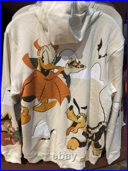 Disney Parks Mickey Mouse and Friends Halloween Zip Hoodie Adult Sweatshirt NWT