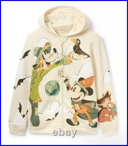 Disney Parks Mickey Mouse and Friends Halloween Zip Hoodie Adult Sweatshirt NWT