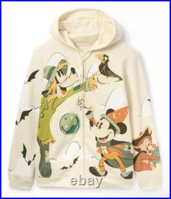 Disney Parks Mickey Mouse and Friends Halloween Zip Hoodie Adult Sweatshirt NWT