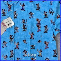 Disney Parks RSVLTS Mickey Mouse Shirt Men's Size Large Mens Blue Magic Kingdom