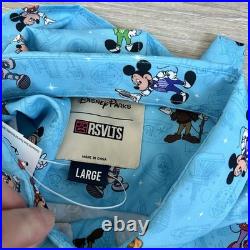 Disney Parks RSVLTS Mickey Mouse Shirt Men's Size Large Mens Blue Magic Kingdom