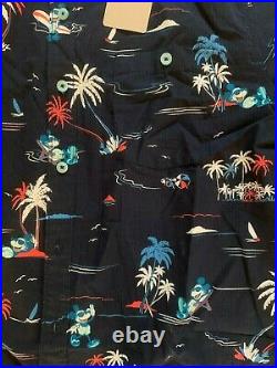 Disney Parks Tommy Bahama Mickey Mouse Button Down Shirt Navy Blue NEW with Tag L