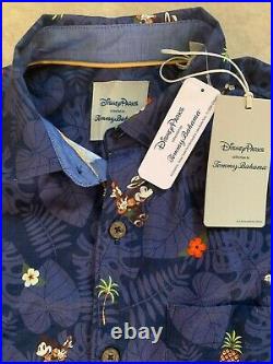 Disney Parks Tommy Bahama Mickey Mouse Button Down Shirt Navy Blue NEW with Tag XL