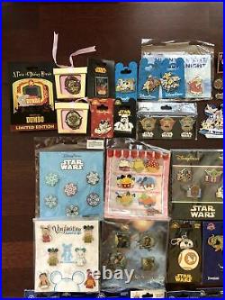 Disney Pins Lot of 100 Single Pins / Booster Sets And Lanyard Pins as Pictured