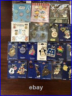 Disney Pins Lot of 100 Single Pins / Booster Sets And Lanyard Pins as Pictured