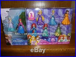 Disney Princess MAGICLIP Dolls 8 Pack Set Elsa Anna Merida Ariel Belle Tiana