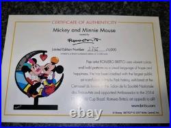 Disney ROMERO BRITTO Mickey & Minnie Mouse On Moon 4059575 LE3000 + certificate