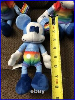Disney Rainbow Pride Plush Mickey &Minnie Mouse Pluto Goofy Daisy &Donald Duck