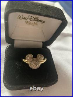 Disney Ring 14 K Yellow Gold and diamond Size 22 Mickey Mouse