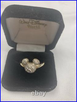 Disney Ring 14 K Yellow Gold and diamond Size 22 Mickey Mouse