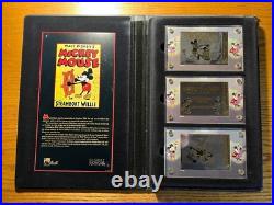 Disney Showcase 24k gold Mickey Mouse In Steamboat Willie 3 Card Set