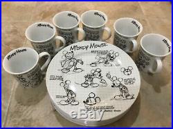 Disney Sketch Mickey Mouse Set of 12 6-Dinner Plates and 6 Mugs