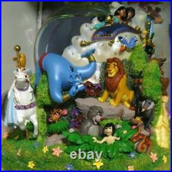 Disney Snow Globe With Music Box Mickey Lion King Princesses Dumbo Gorgeous F/s