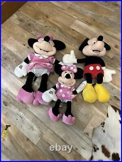 Disney Soft Toys X3 2 Minnie Mouse One Mickey Mouse