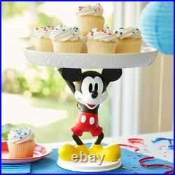 Disney Store Eats Mickey Mouse Cake Stand Serving Ceramic Dish Plate Statue NEW