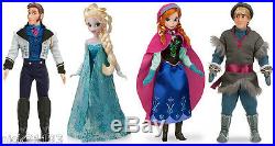 Disney Store Frozen Elsa Anna Kristoff Hans Classic Doll Set LOT AUTHENTIC 2013