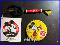 Disney Store Limited Edition 90th Birthday Mickey Mouse Collectable Key + Button