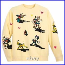 Disney Store Mickey Mouse & Friends Halloween Pullover Sweatshirt Yellow NEW