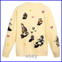 Disney Store Mickey Mouse & Friends Halloween Pullover Sweatshirt Yellow NEW