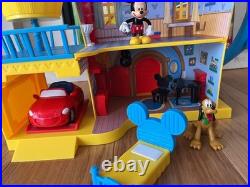 Disney Store Mickey Mouse House Play Set, Lights, Sounds, Pluto Car, 020, inc box