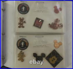 Disney Store Mickey Mouse Memories Pins Complete Full Set 2018 Badges & Book