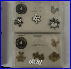 Disney Store Mickey Mouse Memories Pins Complete Full Set 2018 Badges & Book