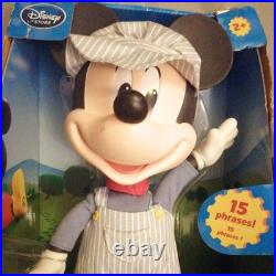 Disney Store Mickey Mouse Talking Train Conductor Plastic Pull String Doll RARE Disney Store Mickey Mouse Talking Train Conductor Plastic Pull String Doll RARE