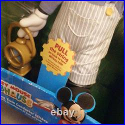 Disney Store Mickey Mouse Talking Train Conductor Plastic Pull String Doll RARE Disney Store Mickey Mouse Talking Train Conductor Plastic Pull String Doll RARE