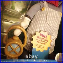 Disney Store Mickey Mouse Talking Train Conductor Plastic Pull String Doll RARE Disney Store Mickey Mouse Talking Train Conductor Plastic Pull String Doll RARE