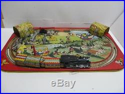 Disney Tin Lotho Wind-up Train Mickey Mouse & Friends-excellent By Marx
