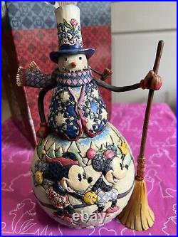 Disney Tradition's Old Fashioned Holiday Mickey And Minnie Mouse Snowman