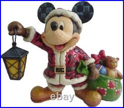 Disney Traditions Jim Shore Santa Mickey Mouse with Lantern Figurine 4029584 NEW