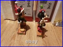 Disney Traditions Merry Mickey Mouse Minnie Ornament Figure 4051966 4051967