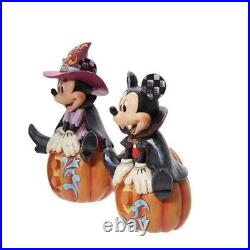 Disney Traditions Mickey & Minnie Mouse Boo Glow in Dark Pumpkin Halloween