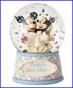 Disney Traditions Mickey & Minnie Wedding Waterball Snowglobe Happily Ever After