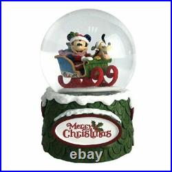 Disney Traditions Mickey & Pluto Christmas Waterball Globe 6009581 New & Boxed