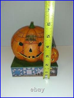 Disney Traditions Signed Jim Shore Mickey Mouse Beware Pumpkin Patch Halloween