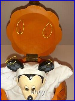 Disney Traditions Signed Jim Shore Mickey Mouse Beware Pumpkin Patch Halloween