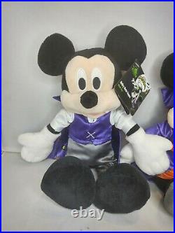 Disney parks Mickey and Minnie Mouse vampire witch plush toy Halloween set